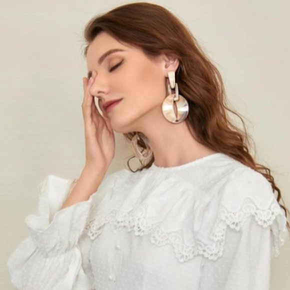 3 for $35 / Long earrings with round - Picture 3 of 4